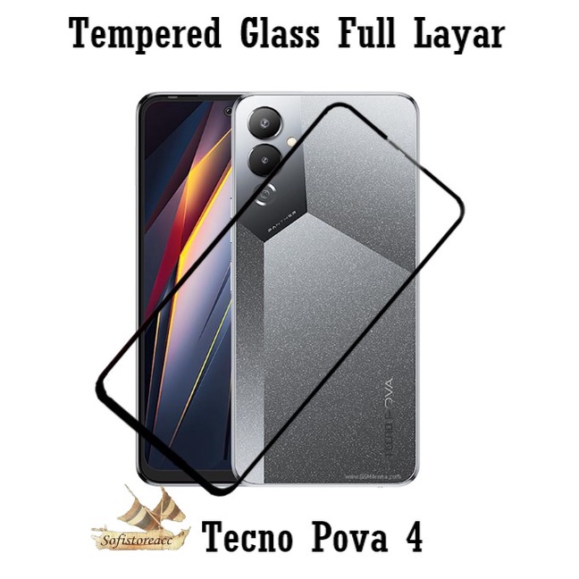 Tempered Glass Full Layar Jernih Sceen Protector Tecno Pova 4 Pova 4 Pro Pova 5G Pova Neo 5G Pelindu