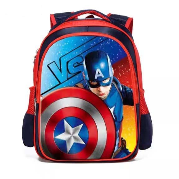 Tas Sekolah anak laki laki seri capten america marvell gambar printing bonus tempet pensil