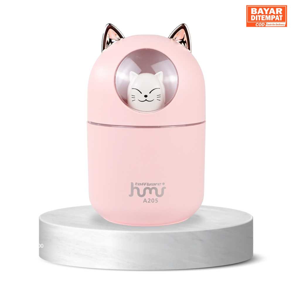 ( ORI ) Taffware Humi Humidifier Pelembab Udara Diffuser Cute Cat 300ml - A205