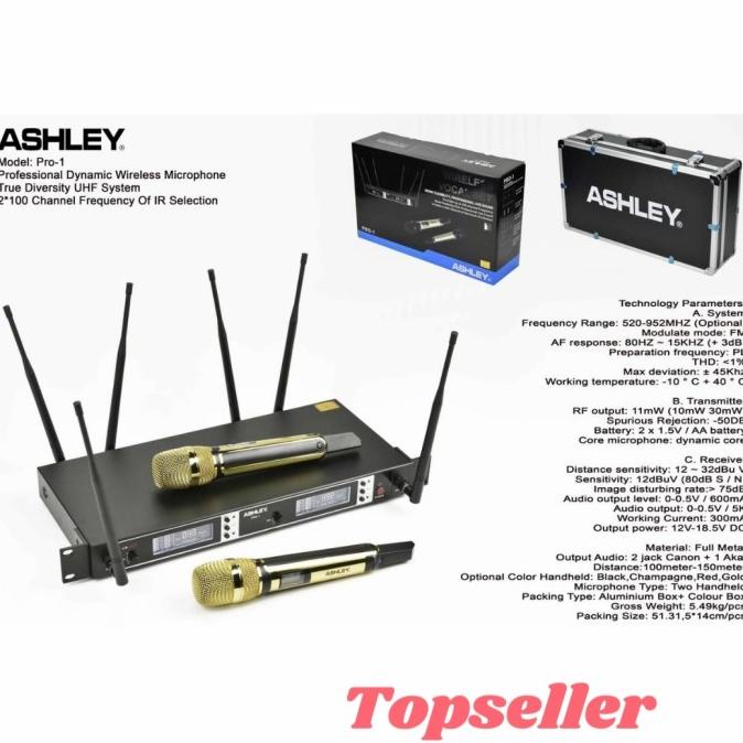 Mic Wireless Ashley Pro 1 ( Handheld ) Multi Channel