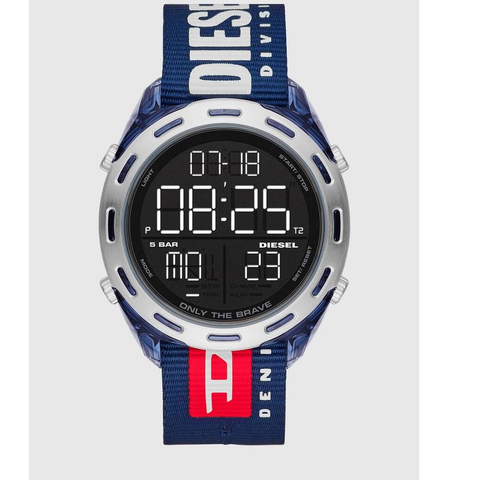 Super Promo ms Jam Tangan Pria Diesel Sport Tali Kanvas Digital Body Bulat Tanggal Hari Aktif ❈ ♪