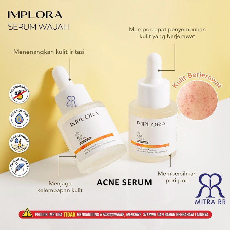 Implora Serum Wajah 20ml | 24K Gold | Acne | Luminous Brightening | Peeling Serum ORIGINAL