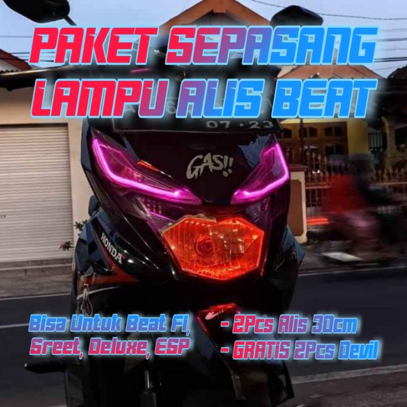 KEYLED LAMPU ALIS BEAT BONUS DEMON / PAKET SEPASANG / 1SET / FI  / STREET / DELUXE / ESP / ALL NEW /