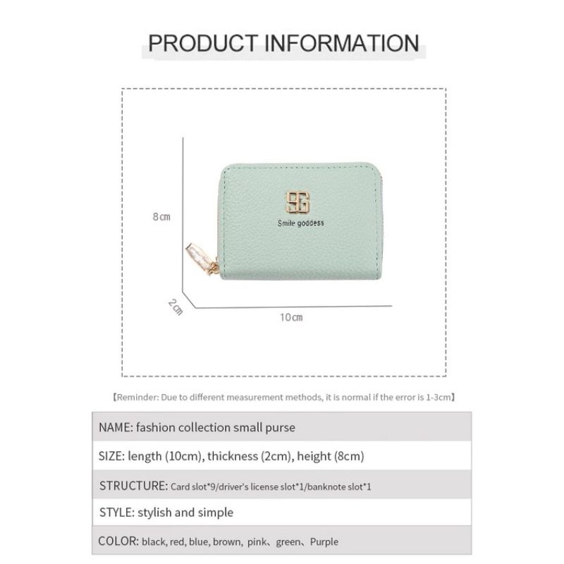 Dompet Kartu Wanita Kecil Import Dompet Kulit Korea Mini