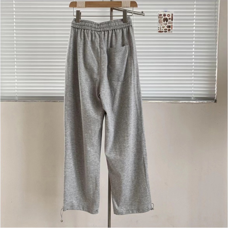 yikoo-Celana panjang pants korean casual fashion wanita tali serut di kaki （Dengan kantong）