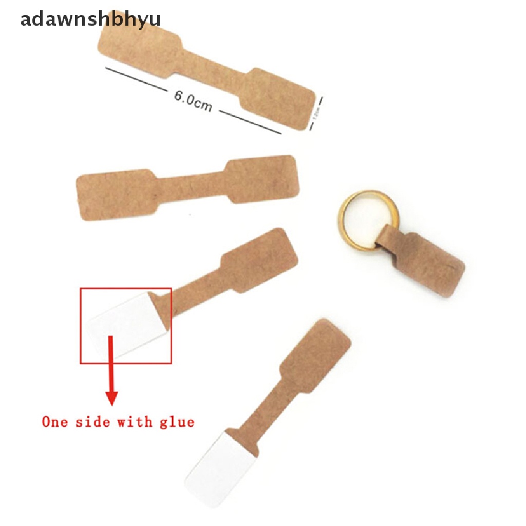 Adawnshbhyu 50/100Pcs Segi Empat Kosong Label Harga Kalung Cincin Perhiasan Label Kertas Stiker ID