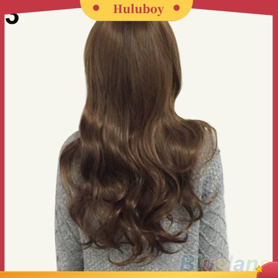 Wig Rambut Sintetis Model Panjang Keriting Gelombang Untuk Cosplay Wanita