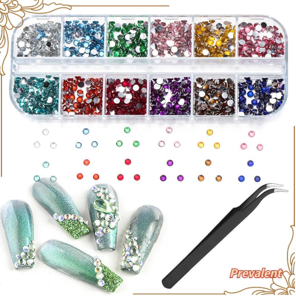 Preva Nail Rhinestones Dekorasi Nail Art Manik-Manik Warna-Warni Desain Batu Kuku 3D