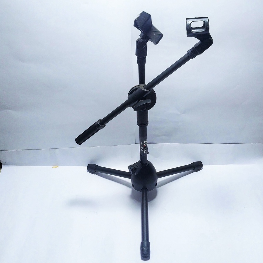 Stand Microphone pendek + Mic Holder / Stand Mic Lantai Tripod Condenser