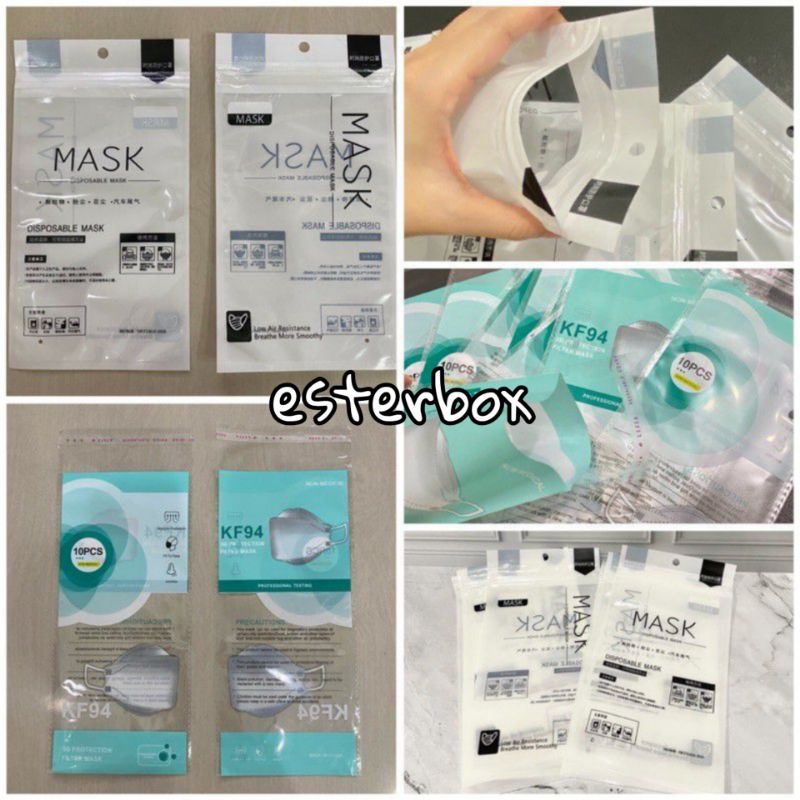 Kantong opp kf94 dan kantong ziplock repacking masker