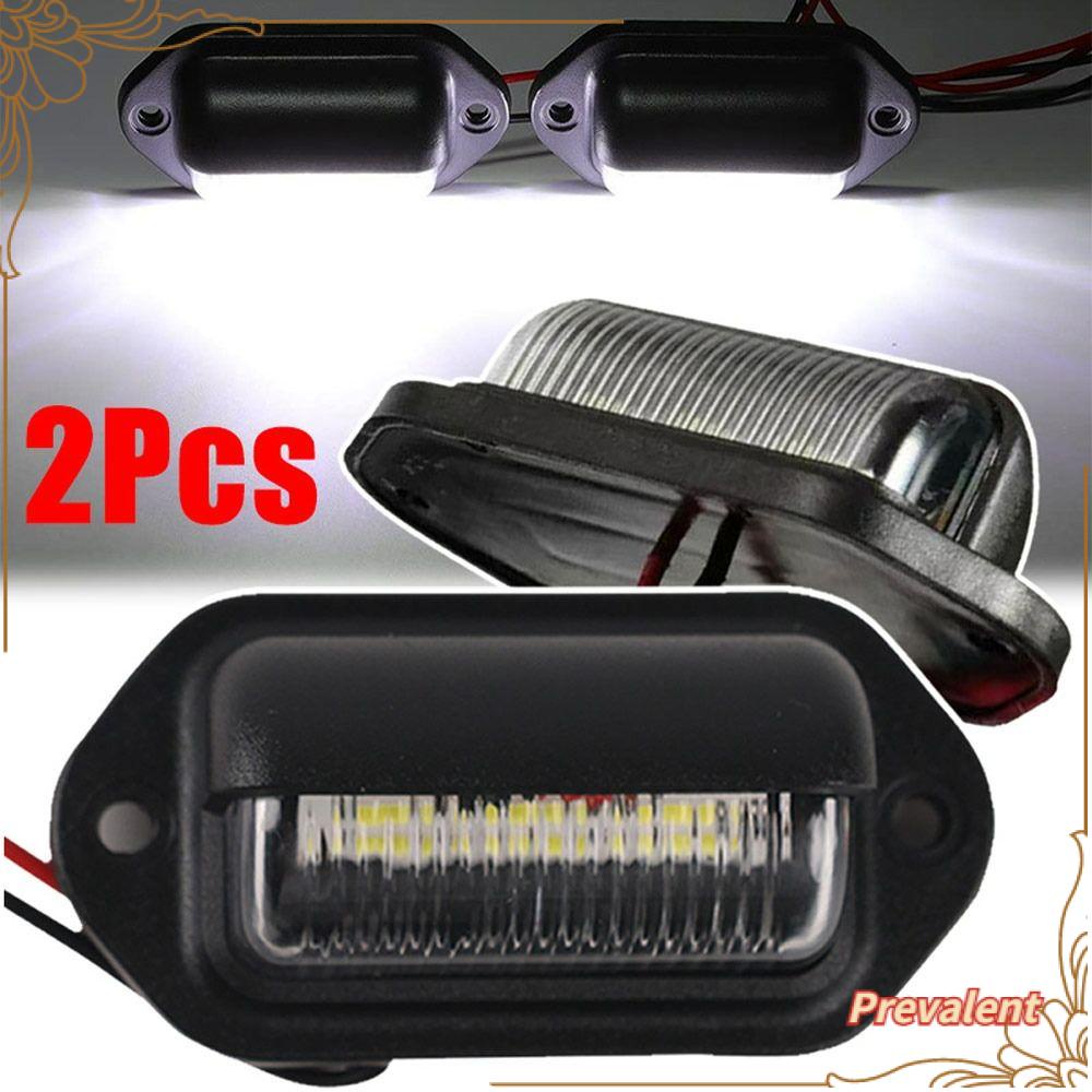 Preva 2PCS Lampu Nomor Lisensi Truck Universal 6lampu Mobil LED