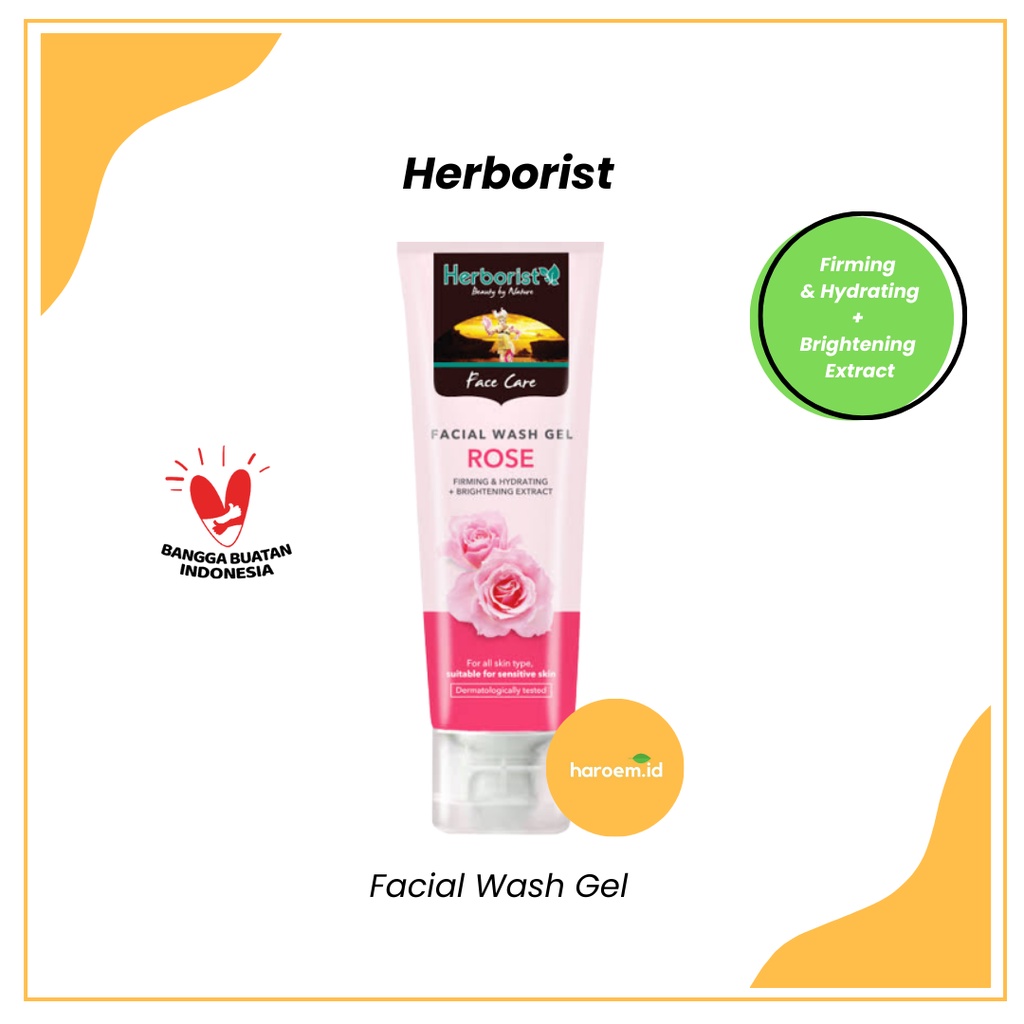 Herborist Facial Wash Gel Sabun Wajah Rose 80 gr