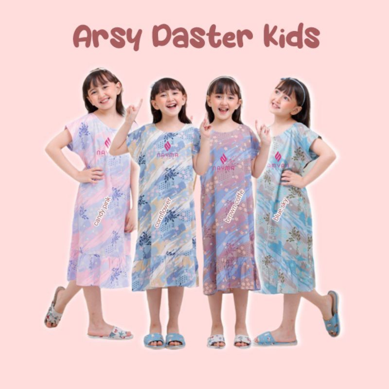 Piyama Anak Perempuan Arsy Daster By Nayma Hijab Baju Anak Bahan Rayon Minori Motif Printing Bahan T