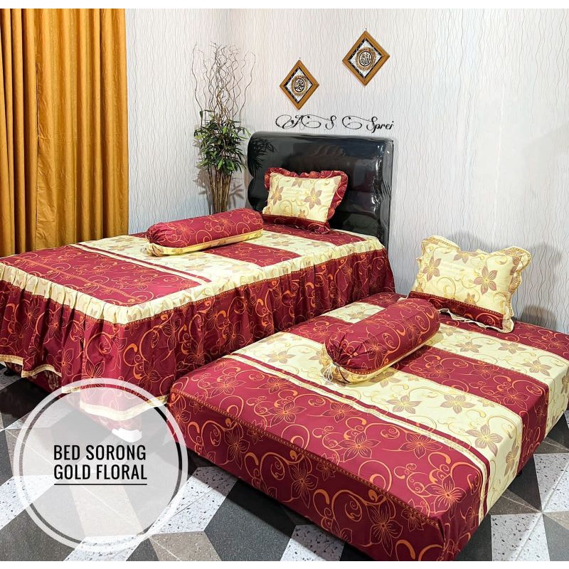 Sprei Bed Sorong Rumbai Floral