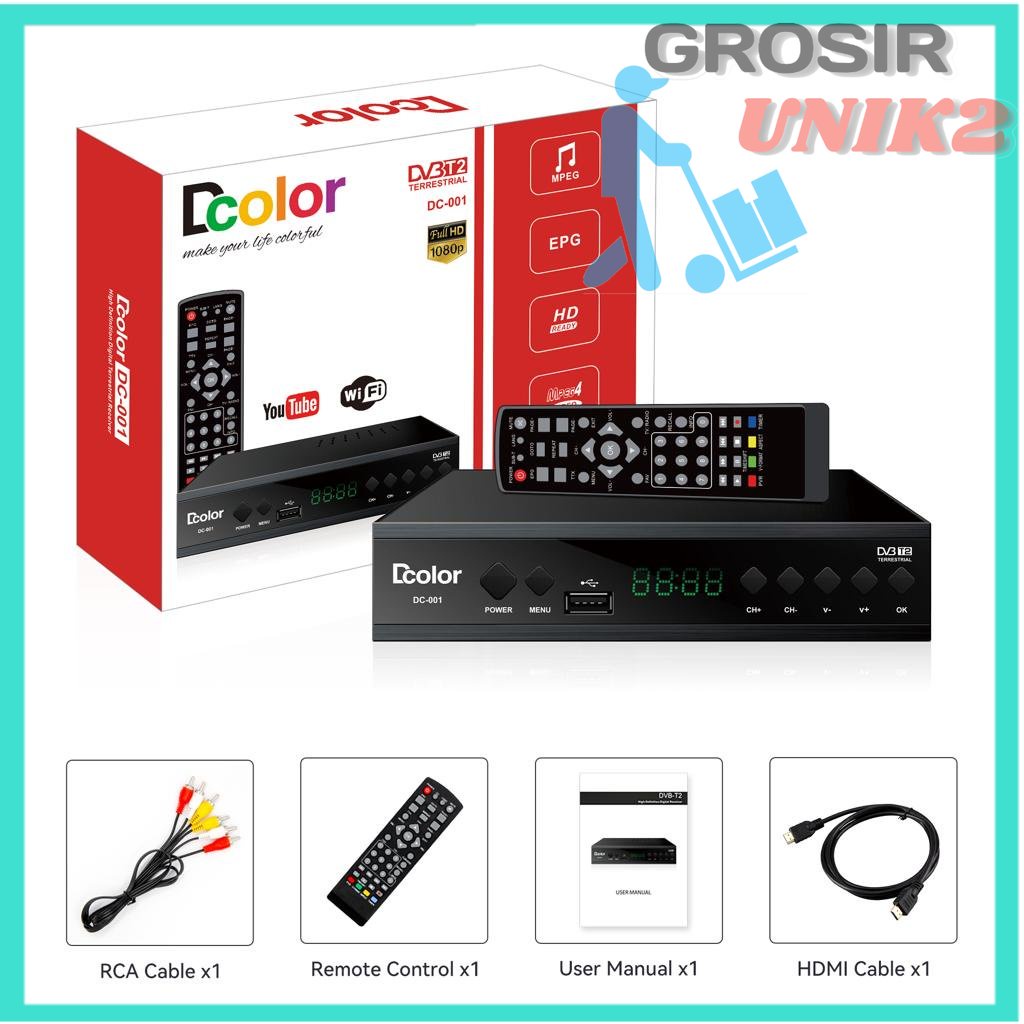 Set Top Box Tv Digital DVB T2 FULL HD / TERMURAH TERBAIK/ set topbox tv digital untuk tv tabung / stb tv digital murah / set box tv digital murah / STB DVB T2/ Bisa Youtube / COD