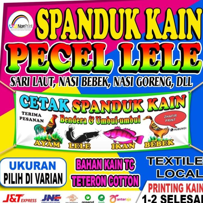 [ COD ] Cetak Spanduk Kain Pecel Lele | Sari Laut - BAHAN KAIN TC LOKAL