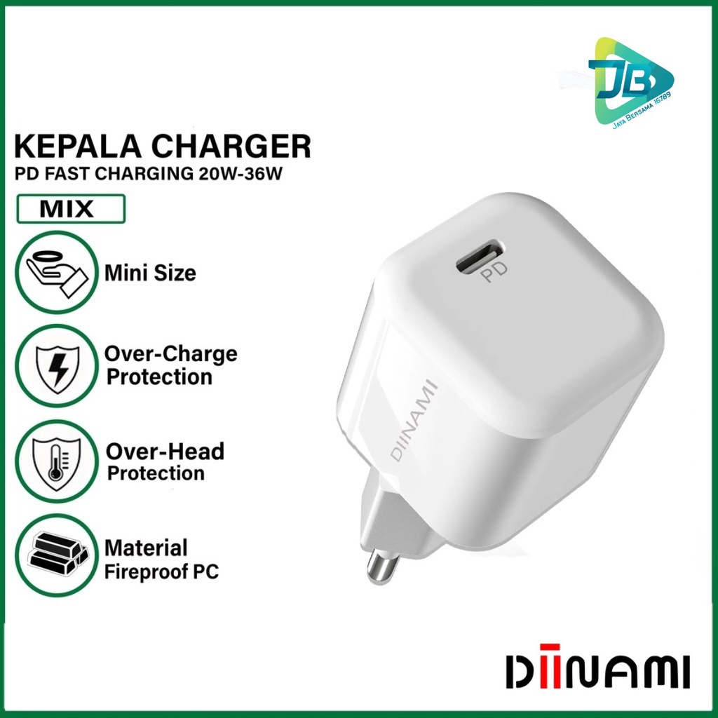 DIINAMI P8 Adaptor BATOK Charger CASHAN Power Nano 20 Batok Fast Charging 20W 3A Type-C (PD) Multi Protection JB6486