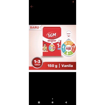 SGM EKSPLOR 1+ 150GR RASA VANILA&MADU 1 PLUS 1-3TAHUN SUSU ANAK SGM