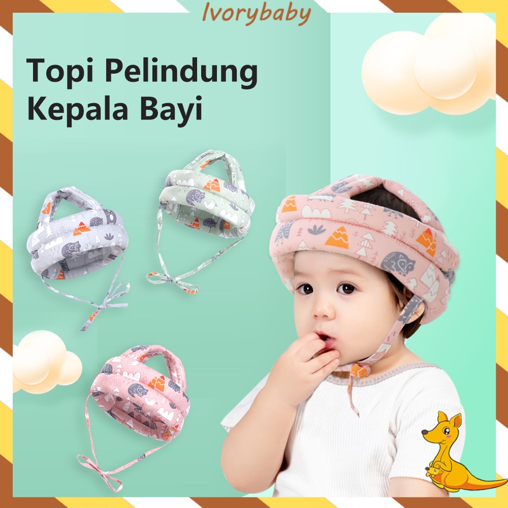 Ivorybaby Topi pelindung kepala bayi Bantal pelindung kepala bayi Baby head safety helmet Baby cap anti fall