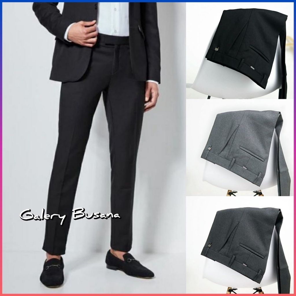 CELANA KANTOR FORMAL PRIA SLIMFIT BAHAN DASAR KAIN WOLL KUALITAS