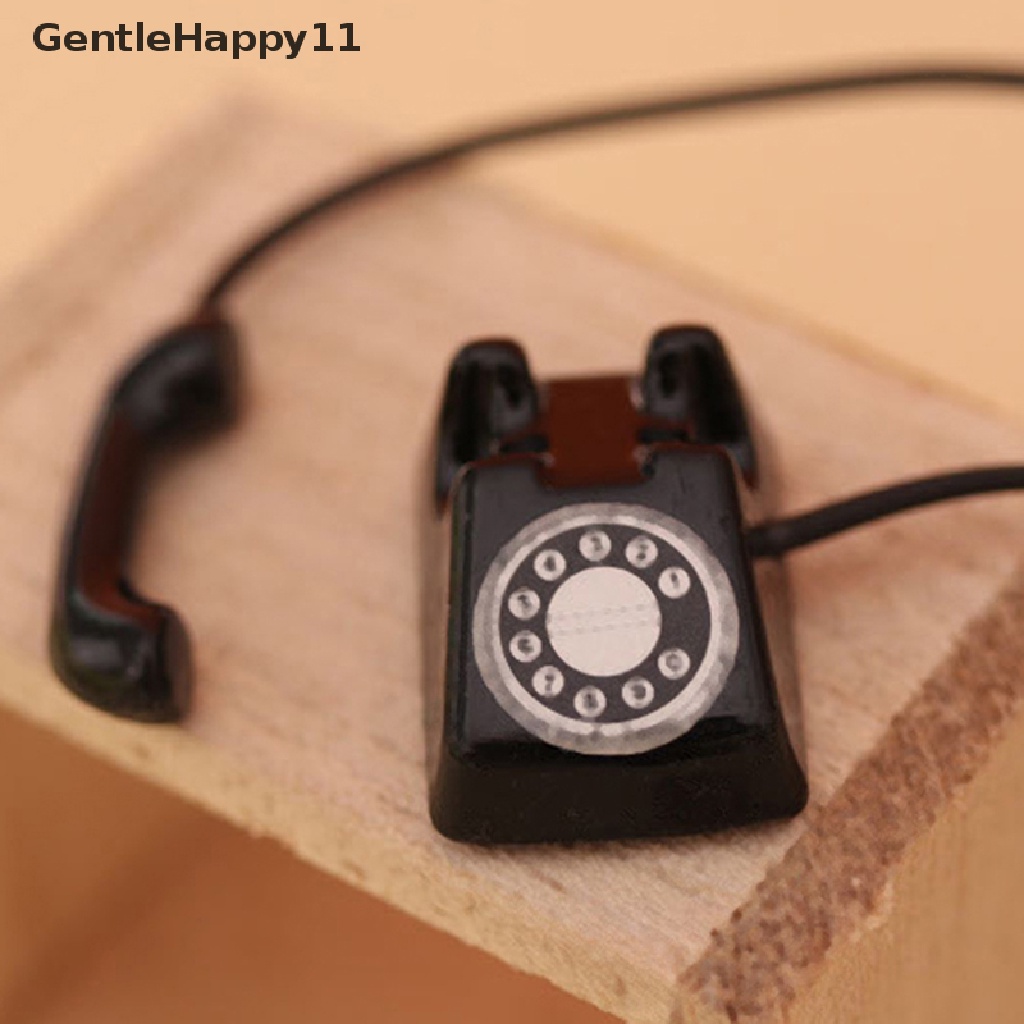 GentleHappy Dollhouse Miniture Simulation Retro Telephone Model Home Furniture Decoration Accessories For Kids Toys Gift id