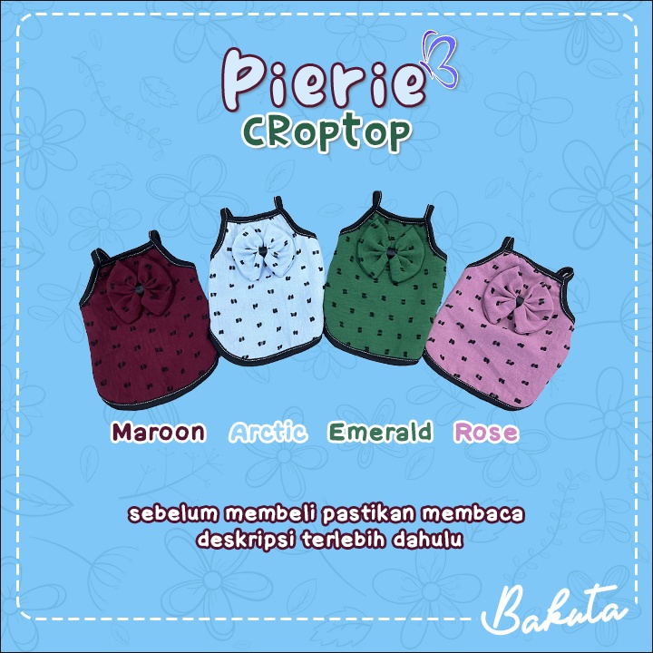 Baju Kucing Model Crop Top Pierie untuk kucing dan anjing Kecil model Casual size S-XL | Crop Top Bakuta