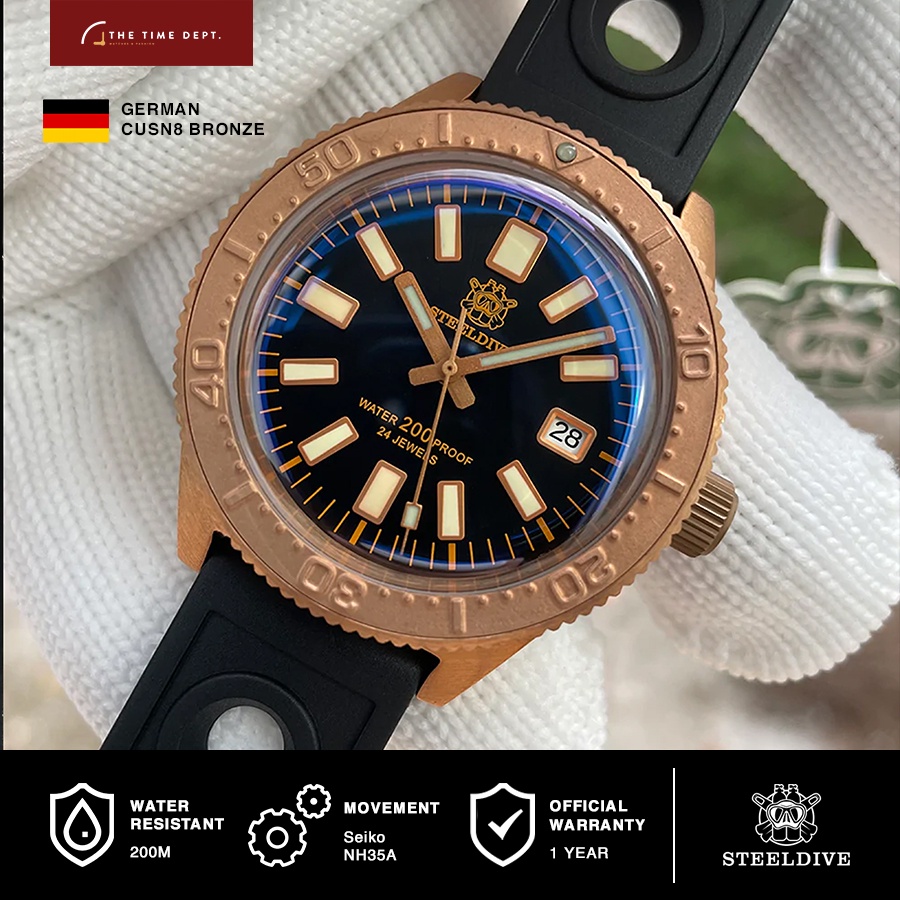 Steeldive SD1962S 62MAS Homage German Bronze Perunggu Jam Tangan Diver Pria