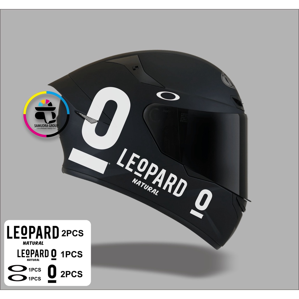 sticker helm, helmet leopard natural cutting sticker