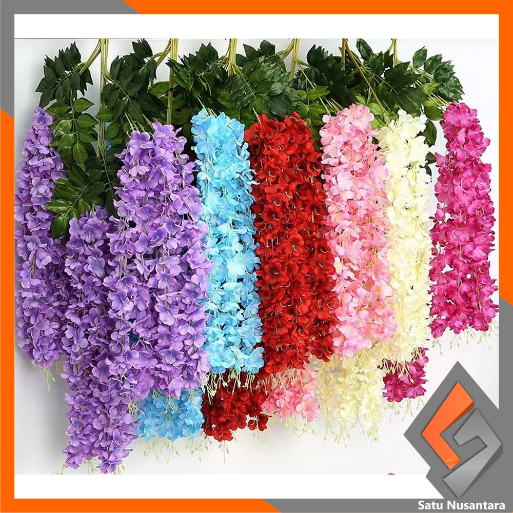 SN-C745 Bunga Hias Wisteria Ornamen / Bunga Artificial Wisteria Gantung Tanaman Bunga Rambat Hias De