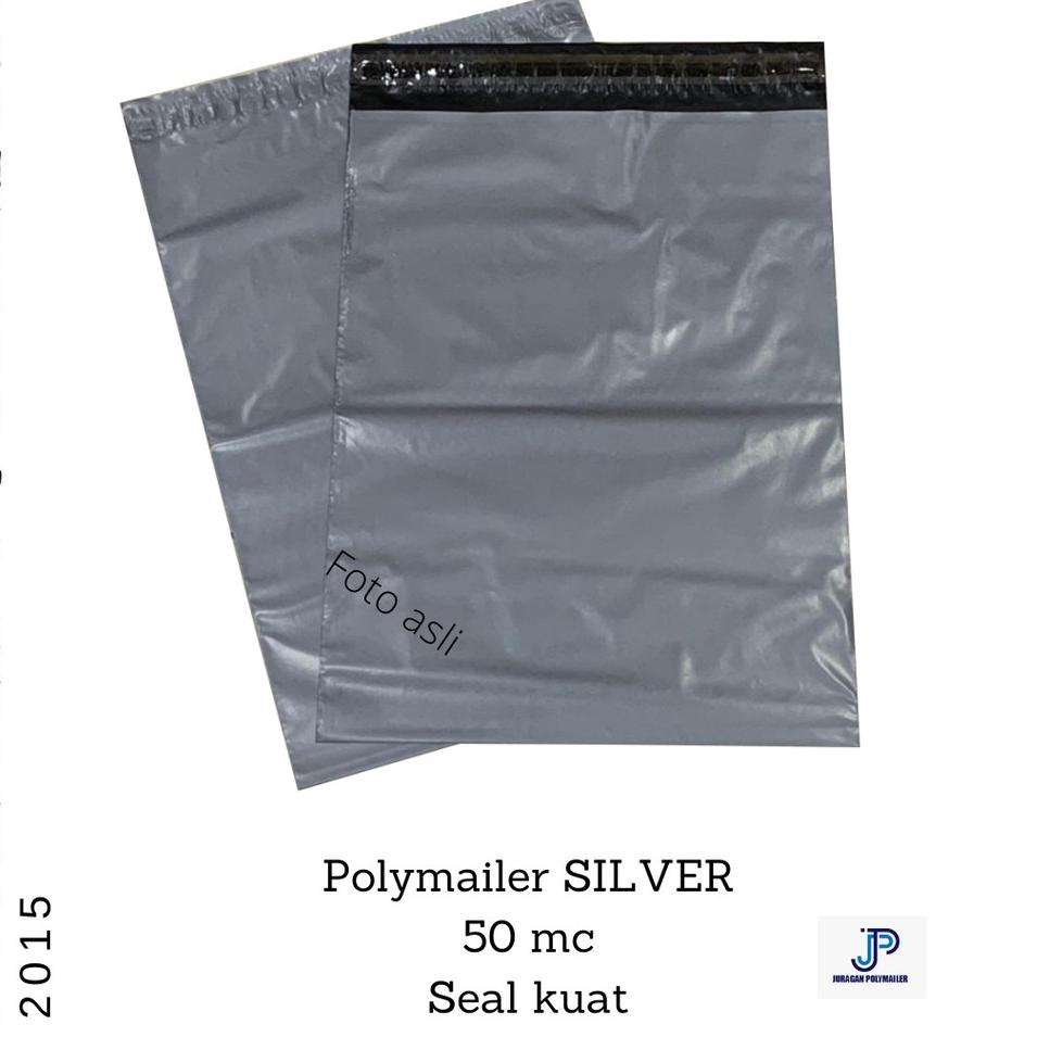

✔✔ STD50 - 25x35 cm Amplop Plastik Polymailer Silver Isi 100 Pcs