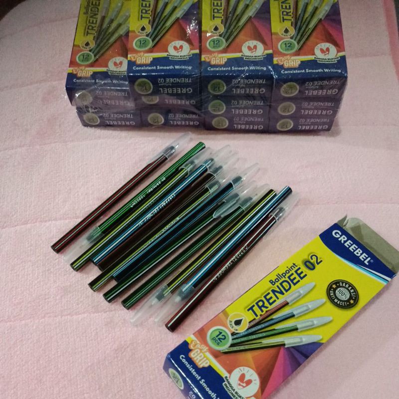 

LYSASHOPINSTAN 1Box 12pcs Pulpen Ballpoint Pena Hitam Sekolah Greebel