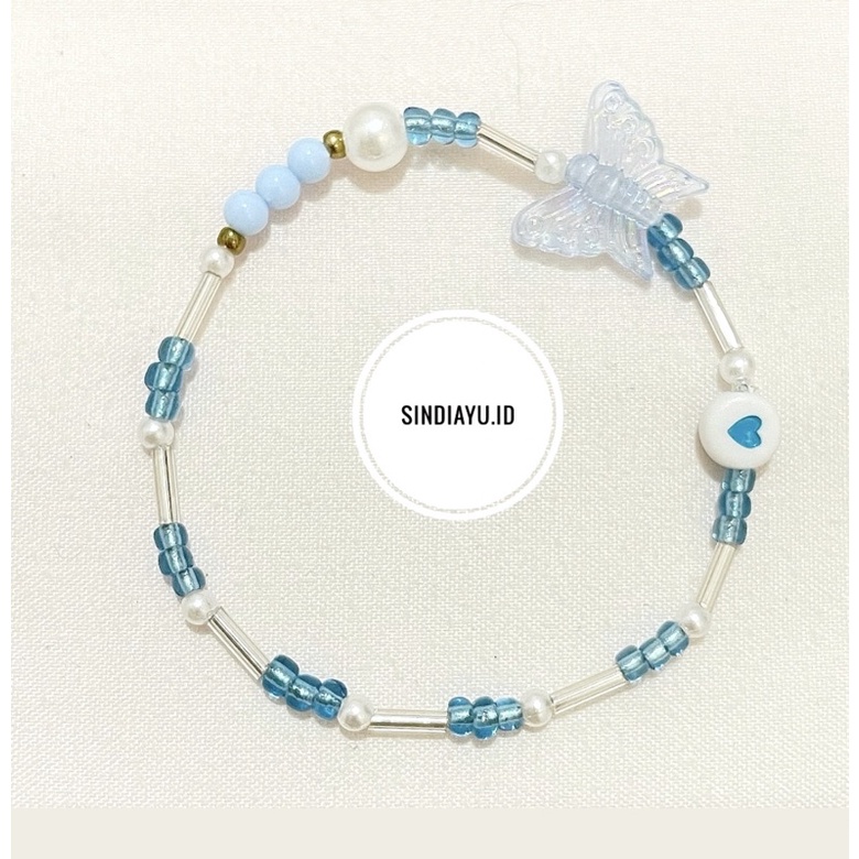 NEW! BLUE ICE AQUAMARINE BRACELETE | GELANG BEADS | GELANG MANIK | GELANG KOREA