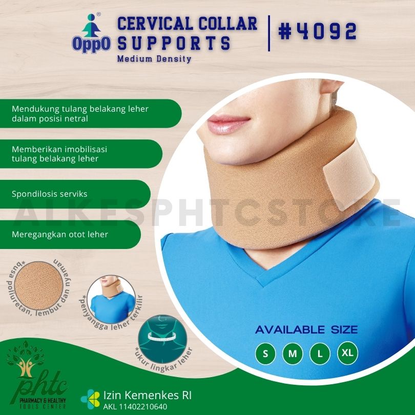 OPPO 4092 Cervical Collar Medium Density Soft Orthopedic l Menjaga Tulang Belakang Leher - Medium