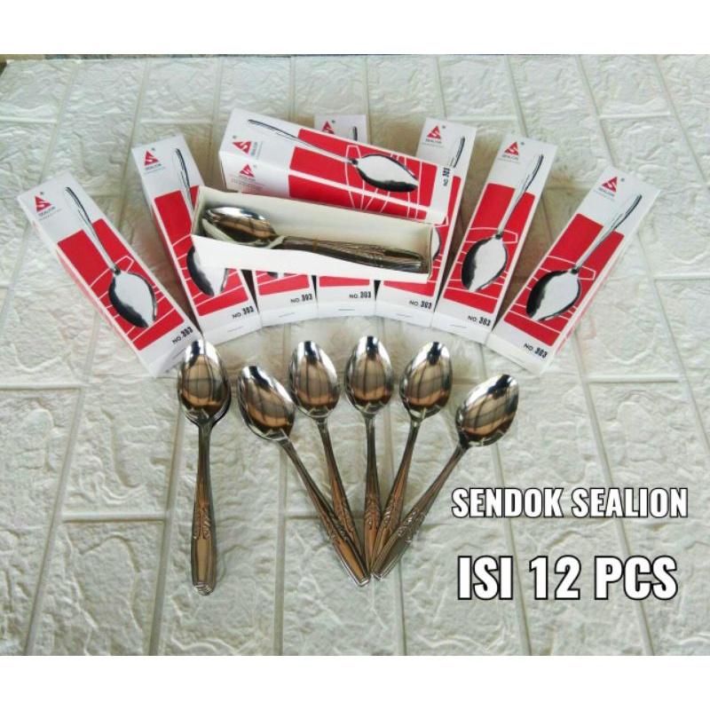 [ ⭐⭐⭐⭐⭐ ] Sendok/Garpu stainless steel lebih tebal merk SEALION model regent (12pcs/1lusin) 29gram asli tebal