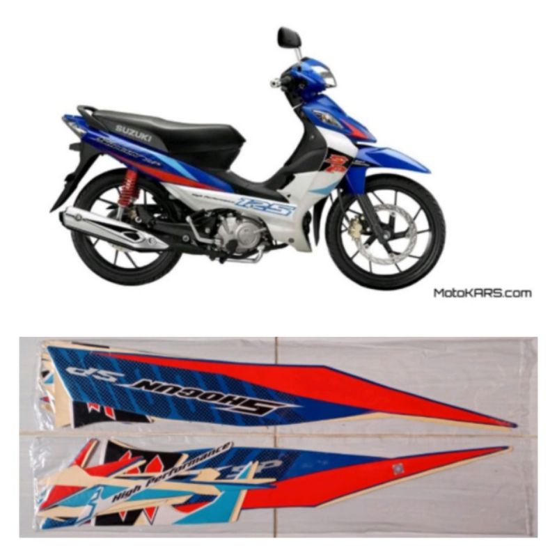 Striping Suzuki Shogun 125 SP Biru putih Tahun 2010
