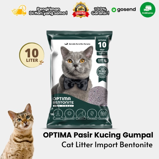 Pasir Kucing Gumpal OPTIMA Cat Litter Premium Wangi COFFEE 10 LITER