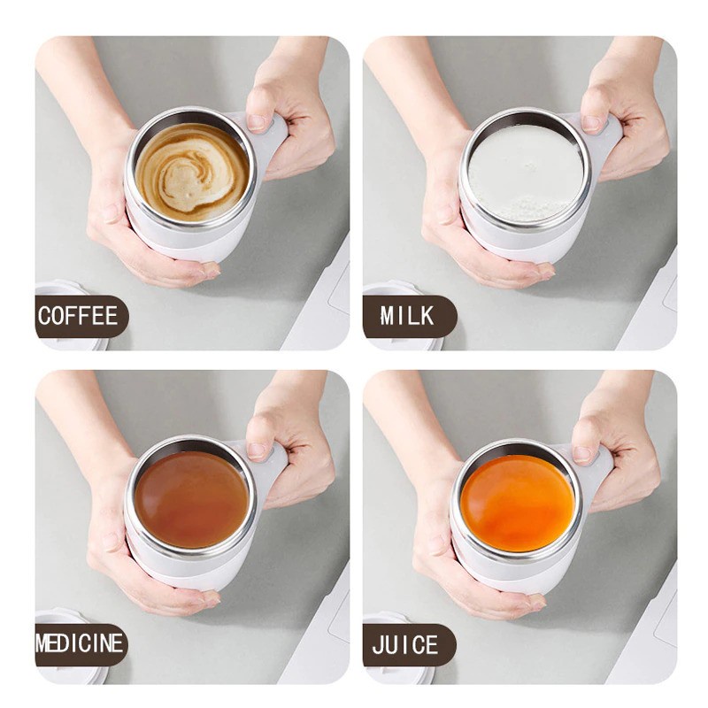 Gelas Aduk Otomatis Rechargeable /Cangkir Kopi Teh/ Self Stirring Cup /Mug Automatic Mixing /Magnetic Steering