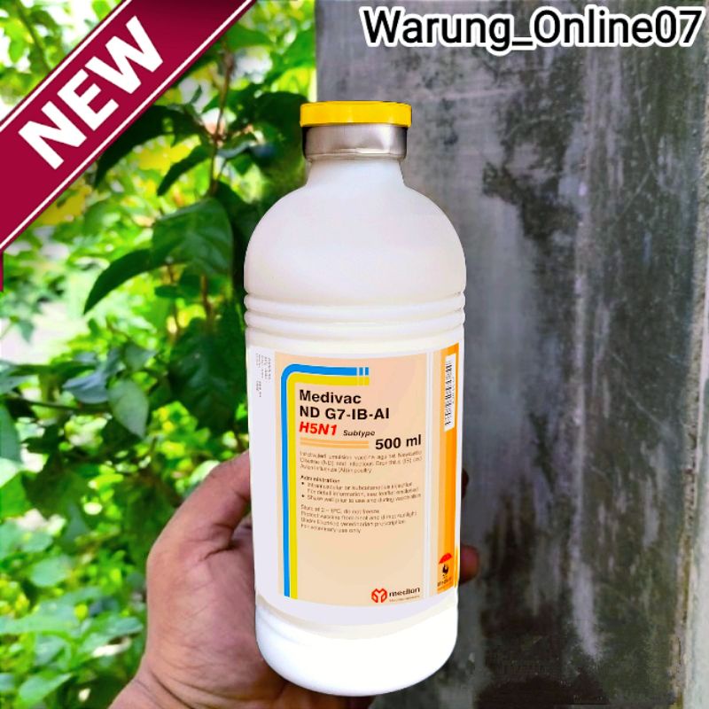 Vaksin Medivac ND G7 IB AI H5N1 Emulsion Netto 500ml Dosis 1000 Ekor Vaksin Ayam Mencegah Tetelo Pen