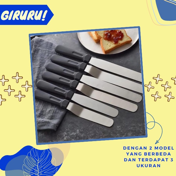 SPATULA BUTTER CREAM / Butter Cream Knife / Pisau Kue Perata Cream / Spatula Oles Cream / SPATULA OLES BUTTER CREAM / PISAU OLES BUTTER 4/6/8 INCH / ALAT OLES BUTTER / Pisau Spatula Cream Stainless Steel Scraper Pengoles Butter Cream Kue / Perata Cream