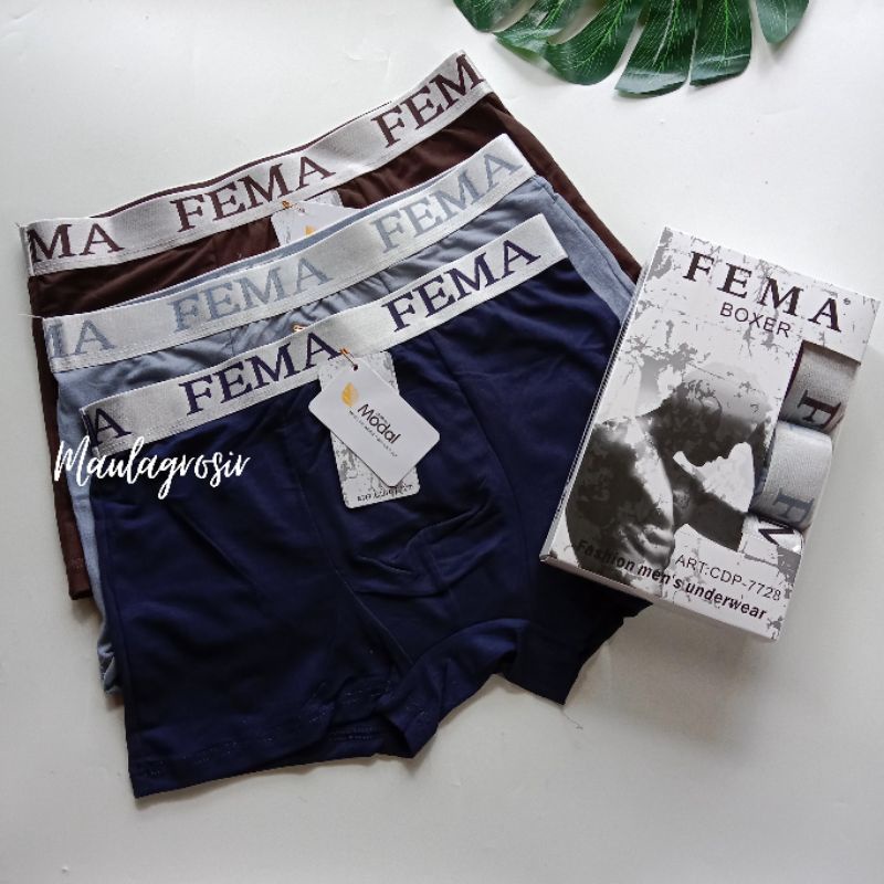 Celana Dalam Pria Boxer Fema 7728 Import Premium