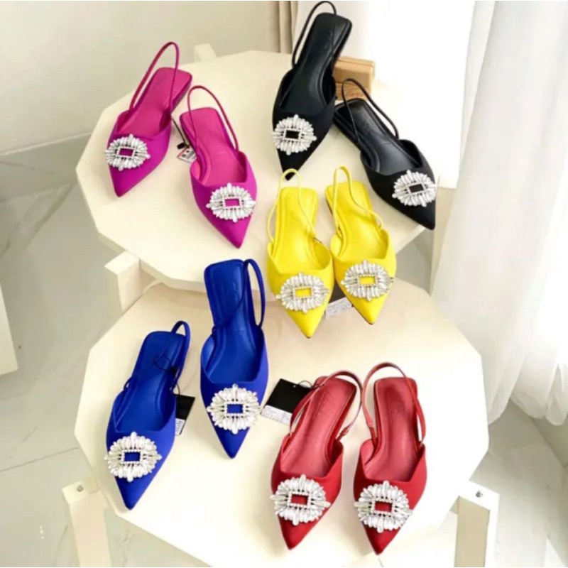 (04 AN) Flatshoes/balet variasi permata adabel