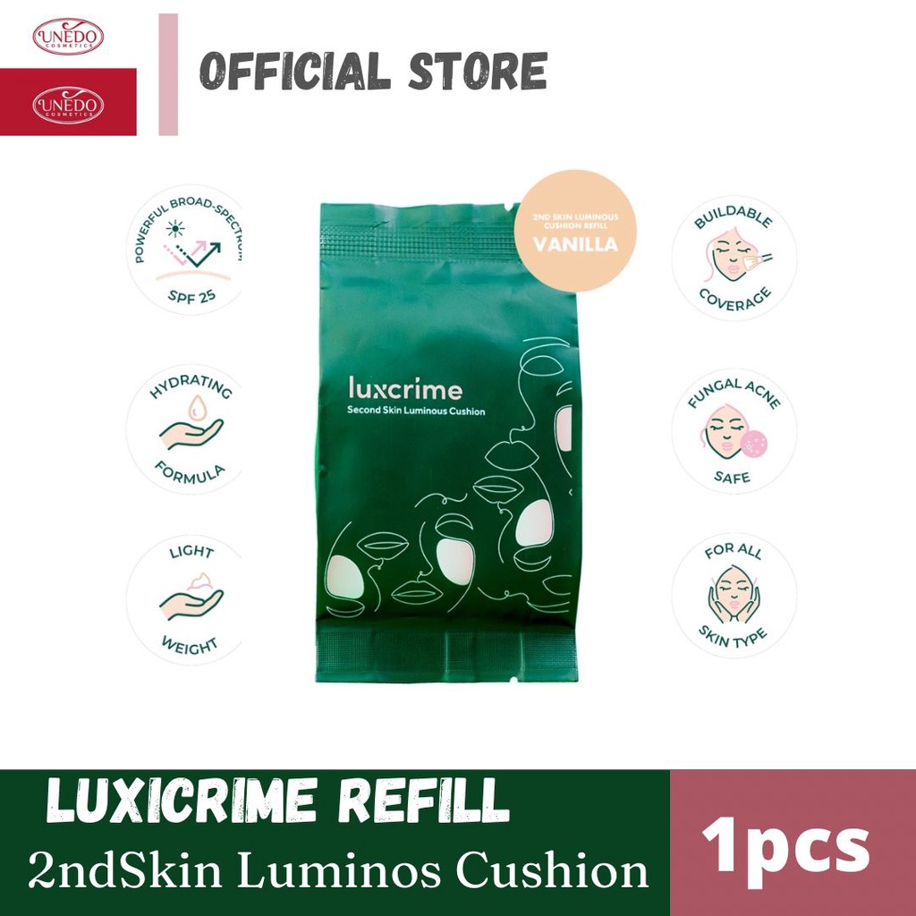 LUXCRIME  REFILL 2nd Skin Luminos Cushion-Bedak Cushion