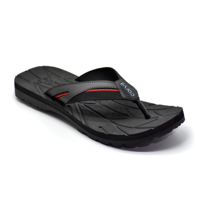 Carvil Sandal Jepit Casual Pria Gathara M Black Red_A9