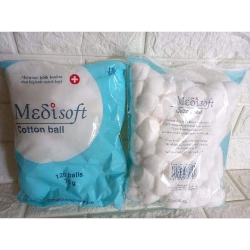 Kapas Bola MEDISOFT cotton ball isi 120 ball 75 gr #kapas bayi#