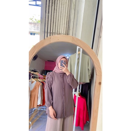 blouse crinkle lengan serut