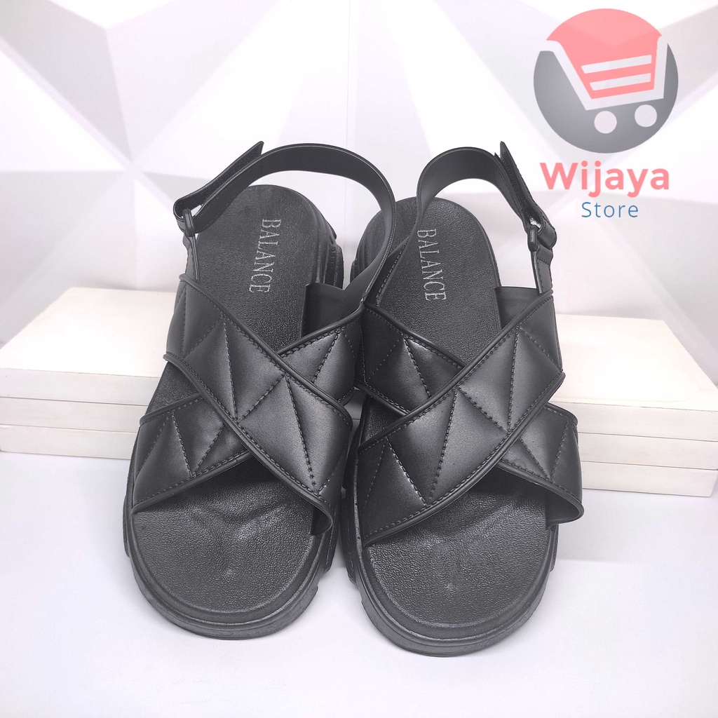 Sandal BALANCE 2201 Slipback Wedges Slop Wanita Sendal Tali Belakang Jelly Slide Selop Cewek Perempuan