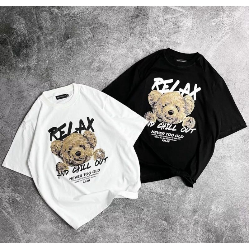 Kaos Wanita Lengan Pendek Oversize RELAX BEAR