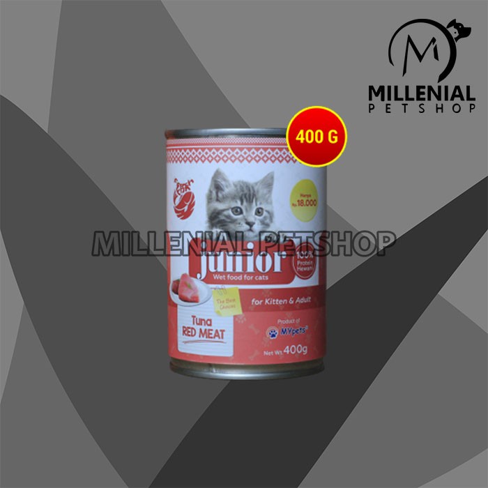 Makanan Kucing Basah Junior Wet Food Kaleng 400 Gram Non Whiskas