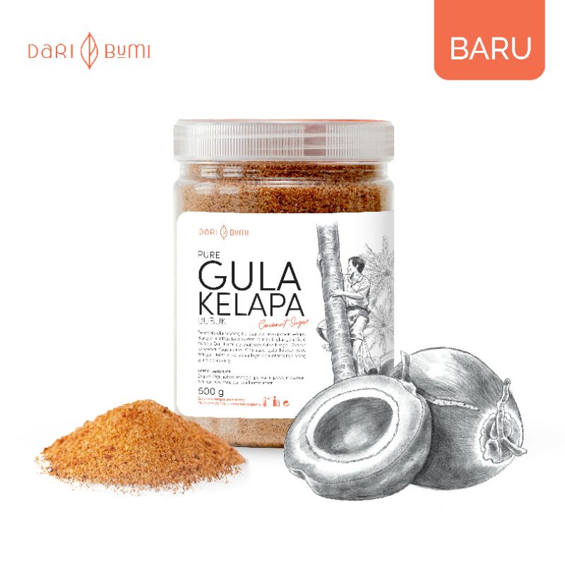 Gula Kelapa Bubuk Organik 500 gram Daribumi / Coconut Sugar Dari Bumi