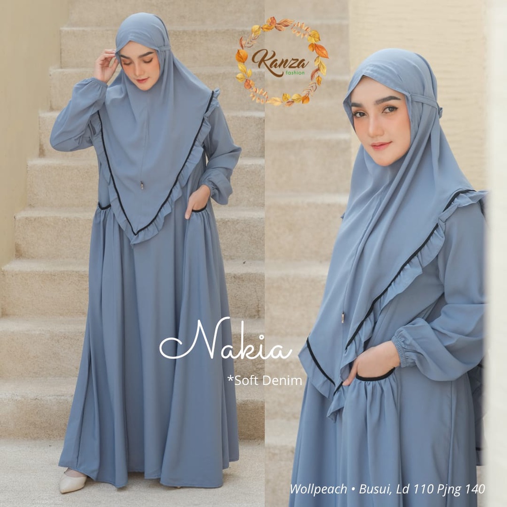 Nakia Syari Gamis Muslim Original Produk By Kanza Fashion